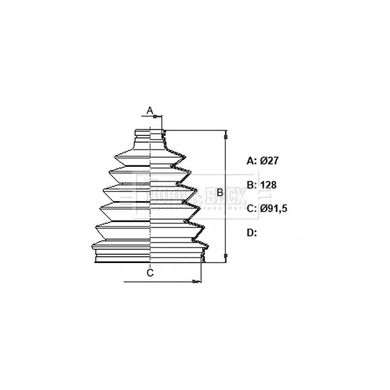 Joint-soufflet, arbre de commande BORG & BECK BCB6379