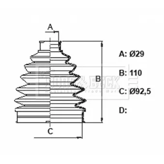 Joint-soufflet, arbre de commande BORG & BECK BCB6380