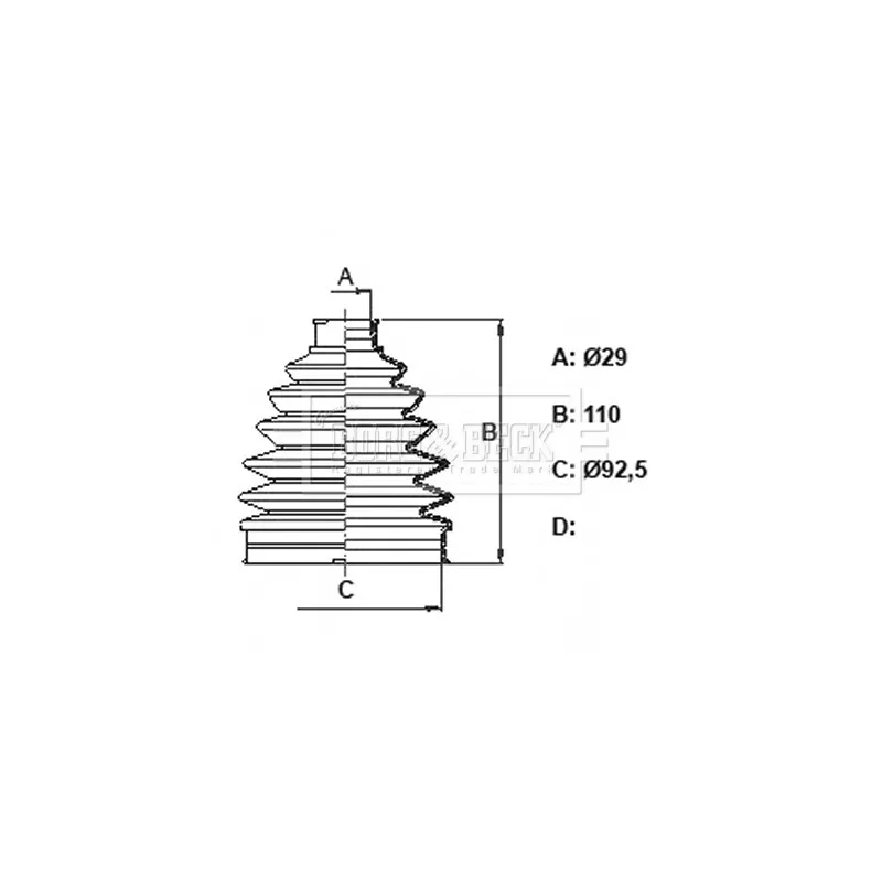 Joint-soufflet, arbre de commande BORG & BECK BCB6380