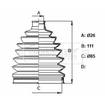 Joint-soufflet, arbre de commande BORG & BECK BCB6381