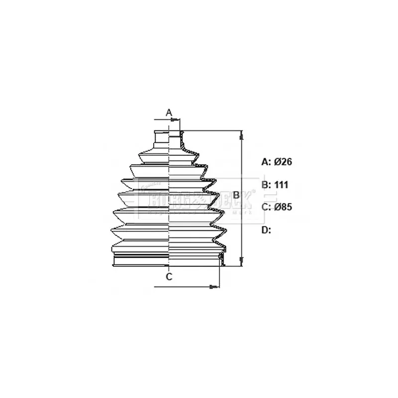 Joint-soufflet, arbre de commande BORG & BECK BCB6381