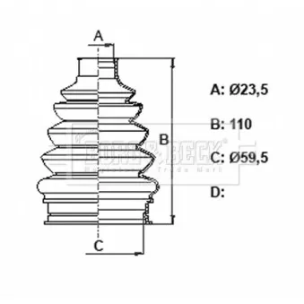 Joint-soufflet, arbre de commande BORG & BECK BCB6382