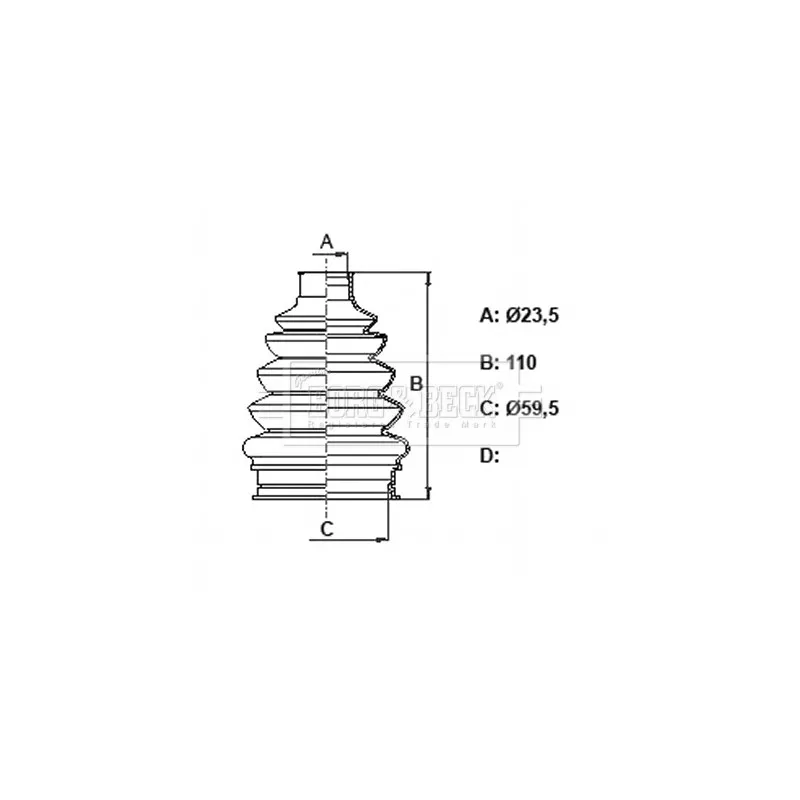 Joint-soufflet, arbre de commande BORG & BECK BCB6382