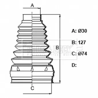 Joint-soufflet, arbre de commande BORG & BECK BCB6383