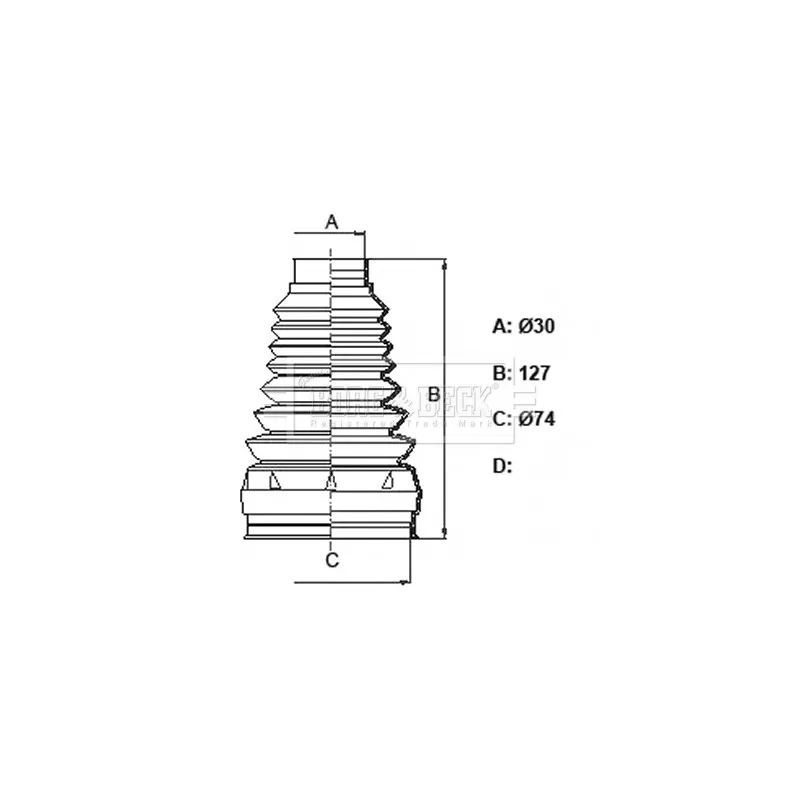 Joint-soufflet, arbre de commande BORG & BECK BCB6383