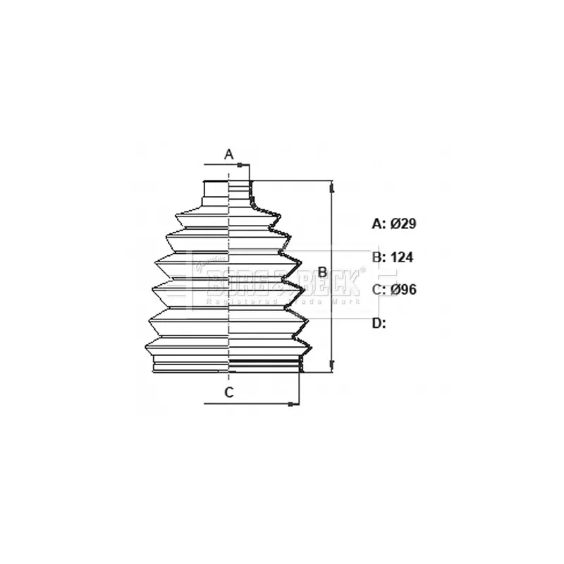 Joint-soufflet, arbre de commande BORG & BECK BCB6384