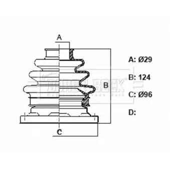 Joint-soufflet, arbre de commande BORG & BECK BCB6385