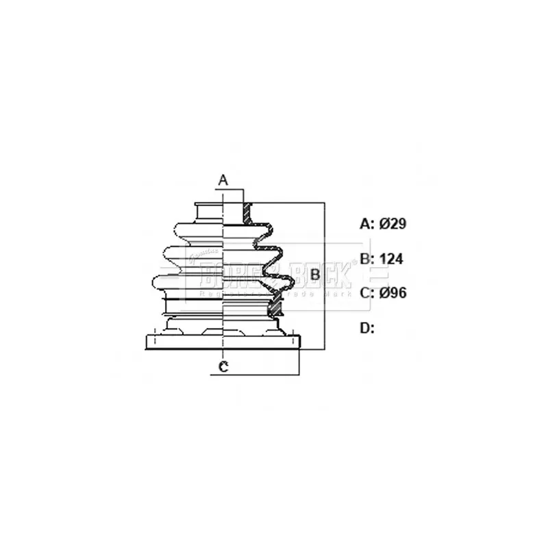 Joint-soufflet, arbre de commande BORG & BECK BCB6385