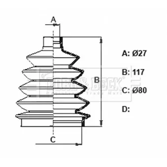 Joint-soufflet, arbre de commande BORG & BECK BCB6387