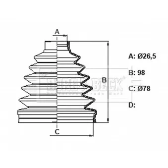 Joint-soufflet, arbre de commande BORG & BECK BCB6389