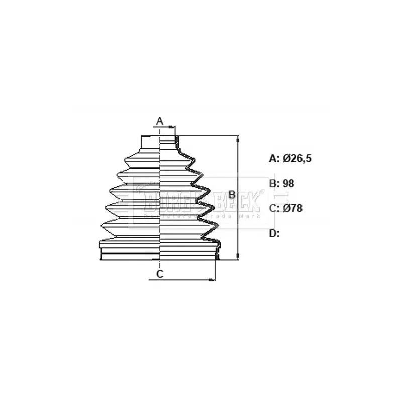 Joint-soufflet, arbre de commande BORG & BECK BCB6389