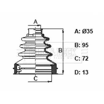 Joint-soufflet, arbre de commande BORG & BECK BCB6391