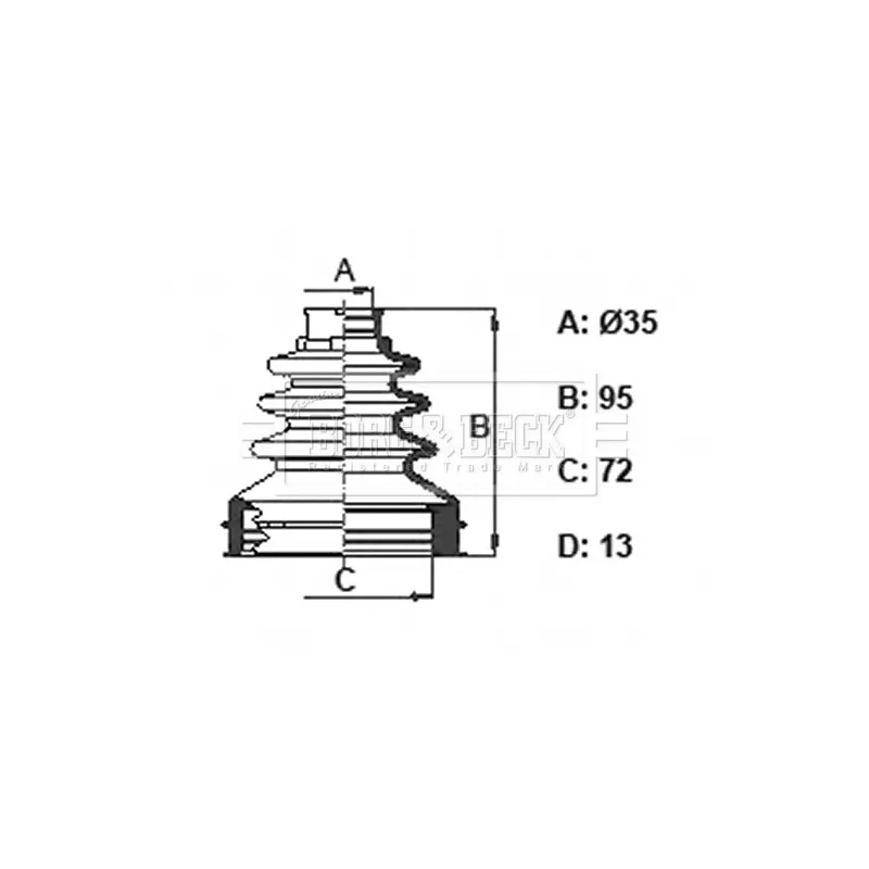 Joint-soufflet, arbre de commande BORG & BECK BCB6391
