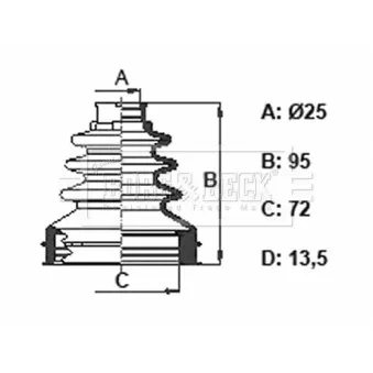 Joint-soufflet, arbre de commande BORG & BECK BCB6392