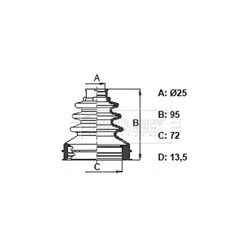 Joint-soufflet, arbre de commande BORG & BECK BCB6392