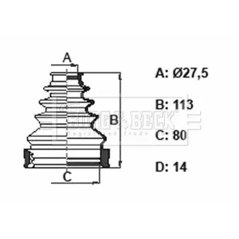 Joint-soufflet, arbre de commande BORG & BECK BCB6393