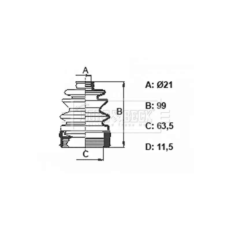 Joint-soufflet, arbre de commande BORG & BECK BCB6394