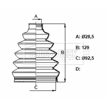 Joint-soufflet, arbre de commande BORG & BECK BCB6395