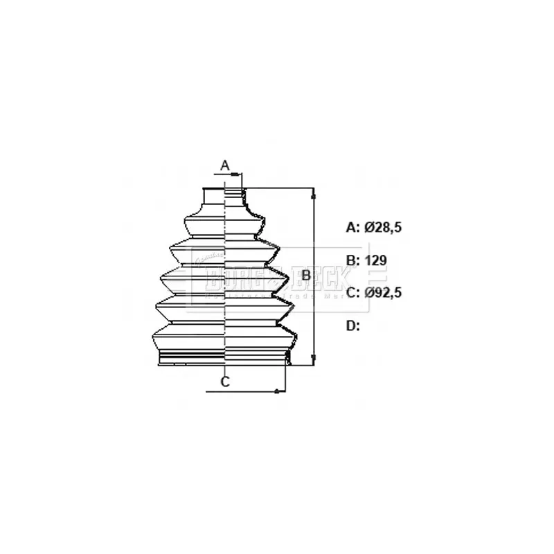 Joint-soufflet, arbre de commande BORG & BECK BCB6395