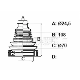 Joint-soufflet, arbre de commande BORG & BECK BCB6396