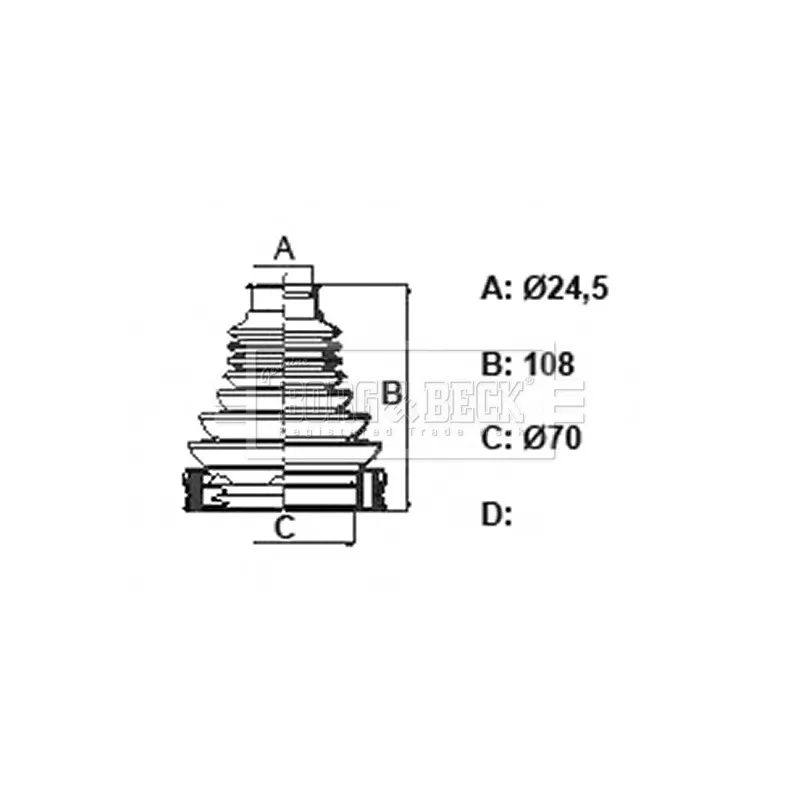 Joint-soufflet, arbre de commande BORG & BECK BCB6396