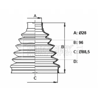 Joint-soufflet, arbre de commande BORG & BECK BCB6398