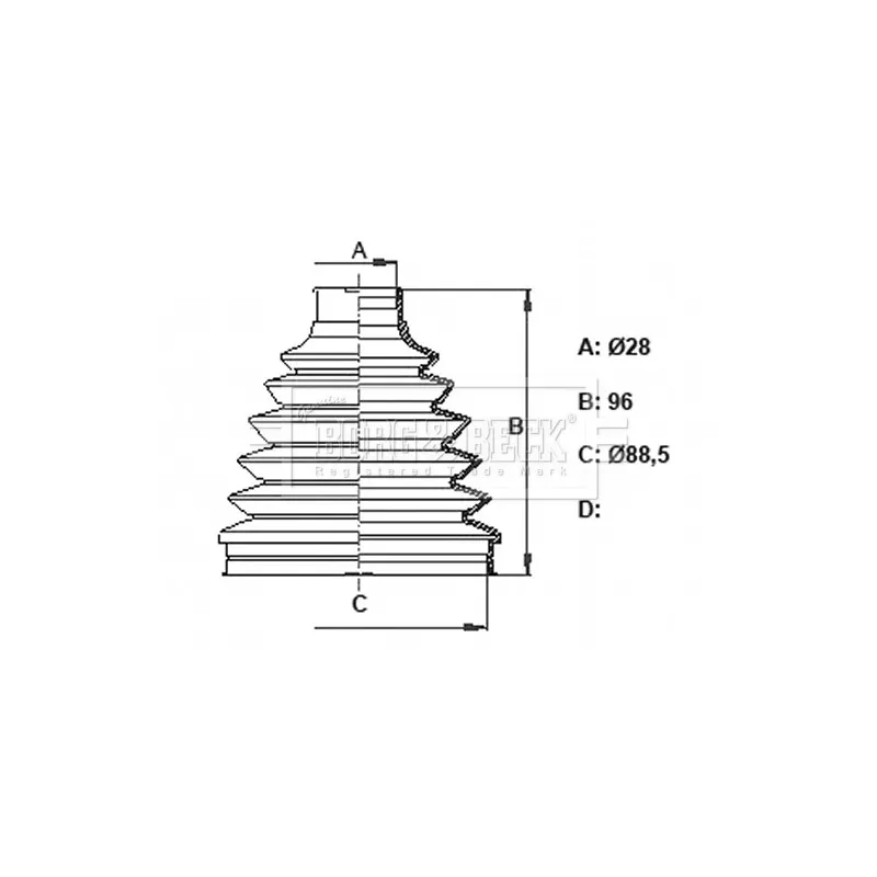Joint-soufflet, arbre de commande BORG & BECK BCB6398