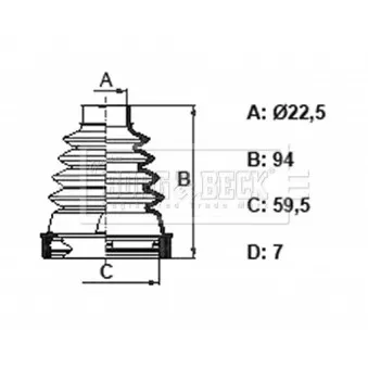 Joint-soufflet, arbre de commande BORG & BECK BCB6399