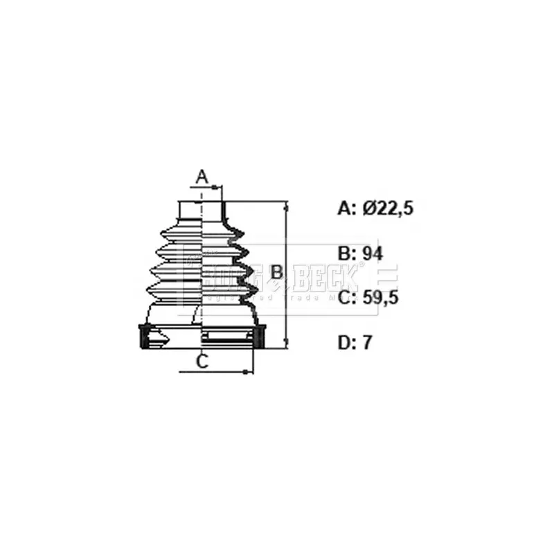 Joint-soufflet, arbre de commande BORG & BECK BCB6399