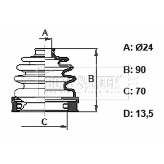 Joint-soufflet, arbre de commande BORG & BECK BCB6401