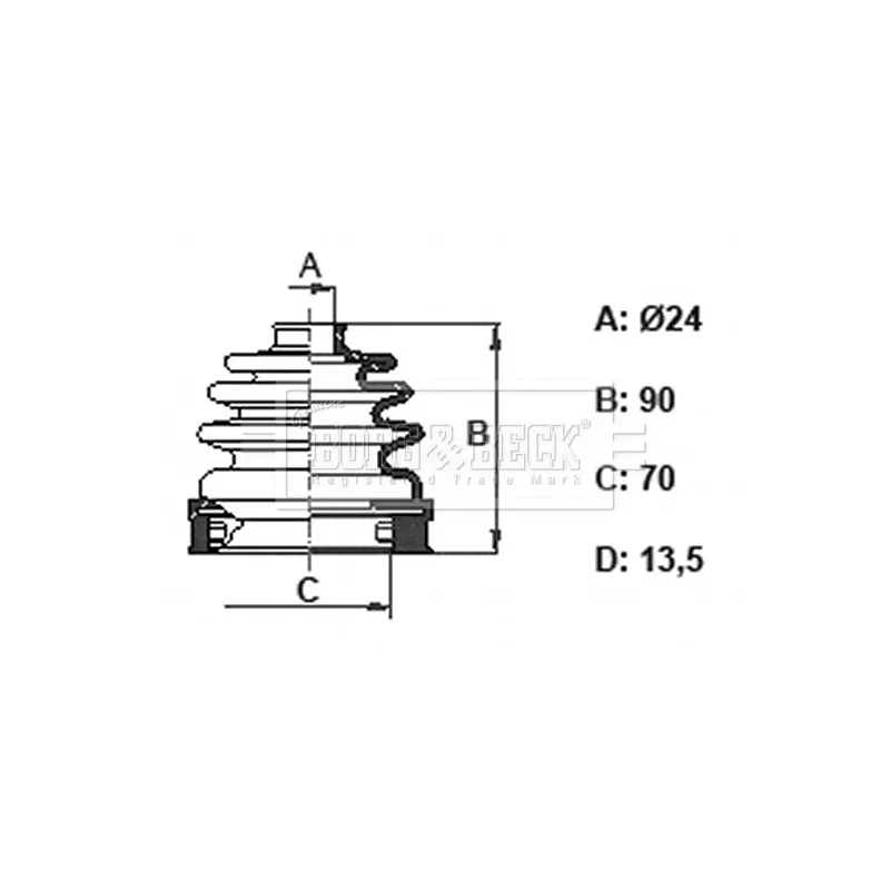 Joint-soufflet, arbre de commande BORG & BECK BCB6401