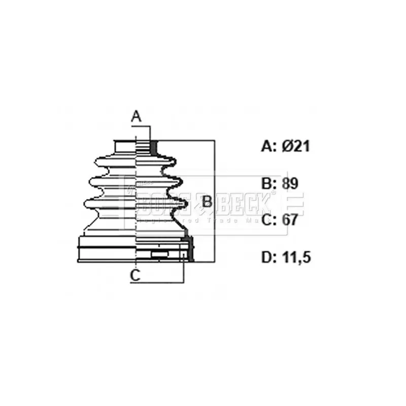 Joint-soufflet, arbre de commande BORG & BECK BCB6402