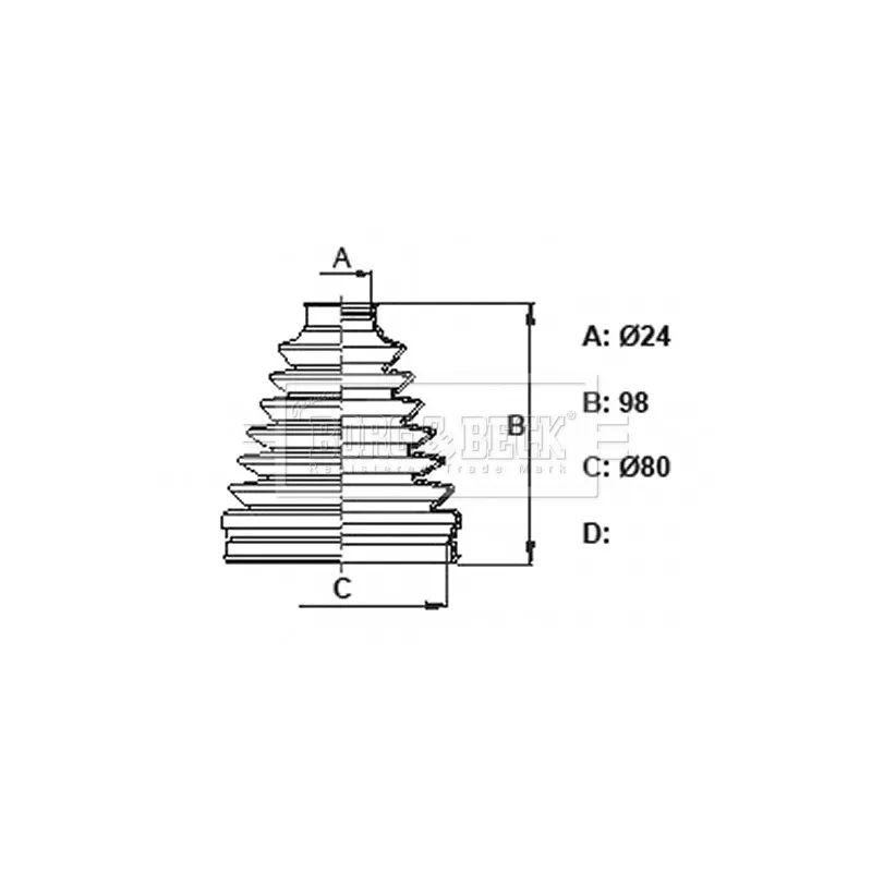 Joint-soufflet, arbre de commande BORG & BECK BCB6404
