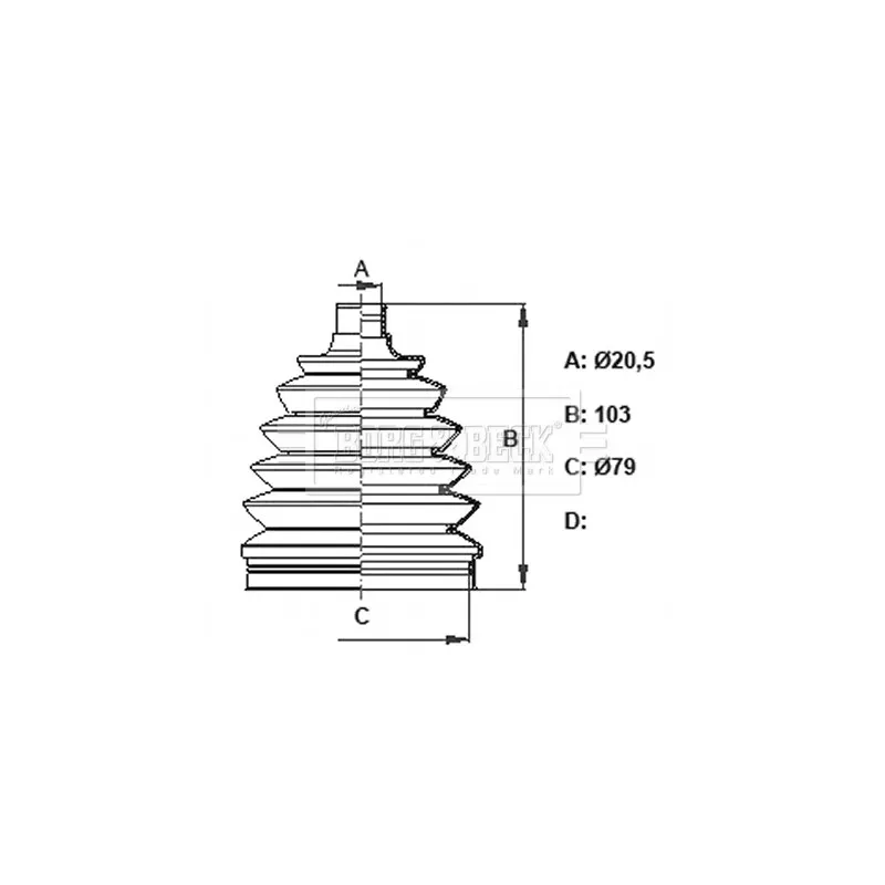 Joint-soufflet, arbre de commande BORG & BECK BCB6405