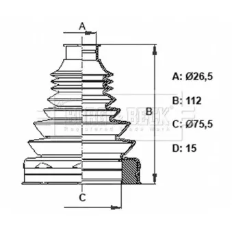Joint-soufflet, arbre de commande BORG & BECK BCB6406