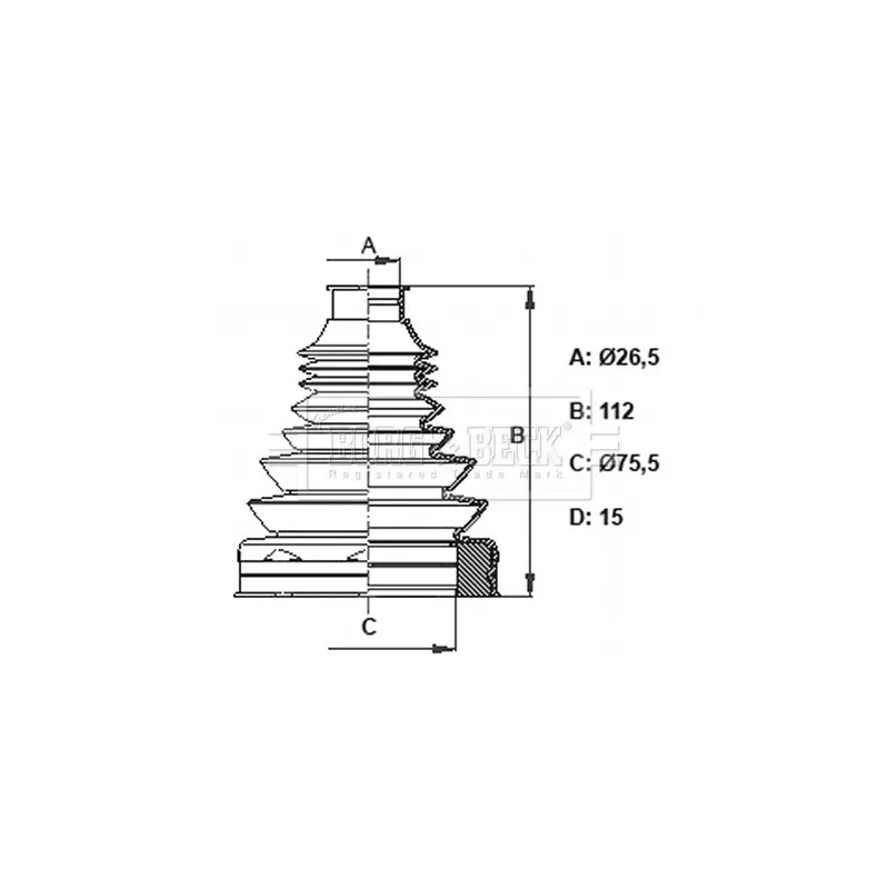Joint-soufflet, arbre de commande BORG & BECK BCB6406