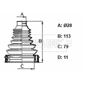 Joint-soufflet, arbre de commande BORG & BECK BCB6407