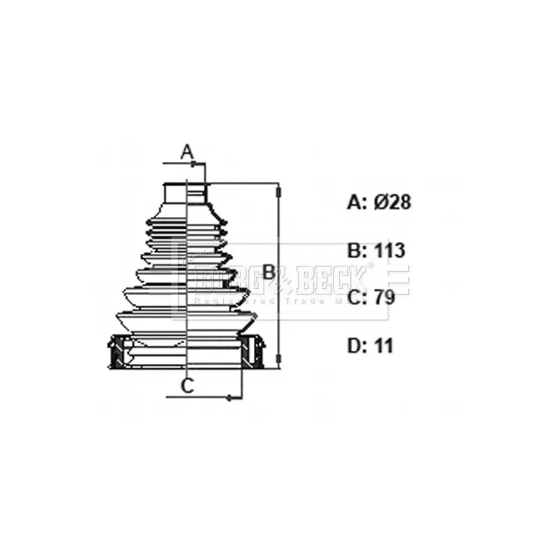 Joint-soufflet, arbre de commande BORG & BECK BCB6407