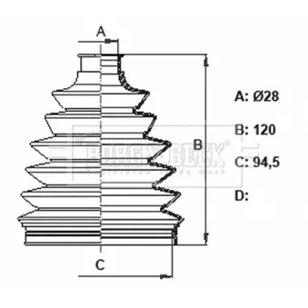 Joint-soufflet, arbre de commande BORG & BECK BCB6408