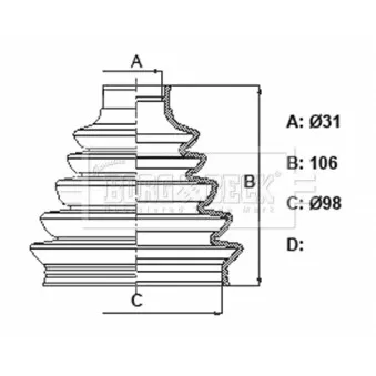 Joint-soufflet, arbre de commande BORG & BECK BCB6409