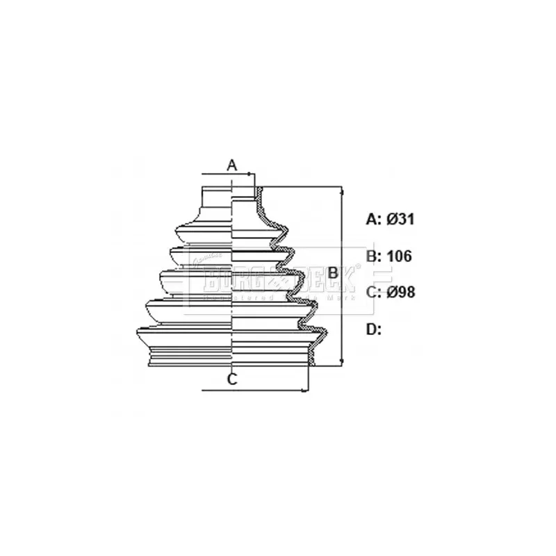Joint-soufflet, arbre de commande BORG & BECK BCB6409