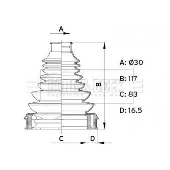 Joint-soufflet, arbre de commande BORG & BECK BCB6412