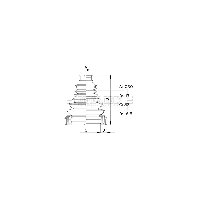 Joint-soufflet, arbre de commande BORG & BECK BCB6412