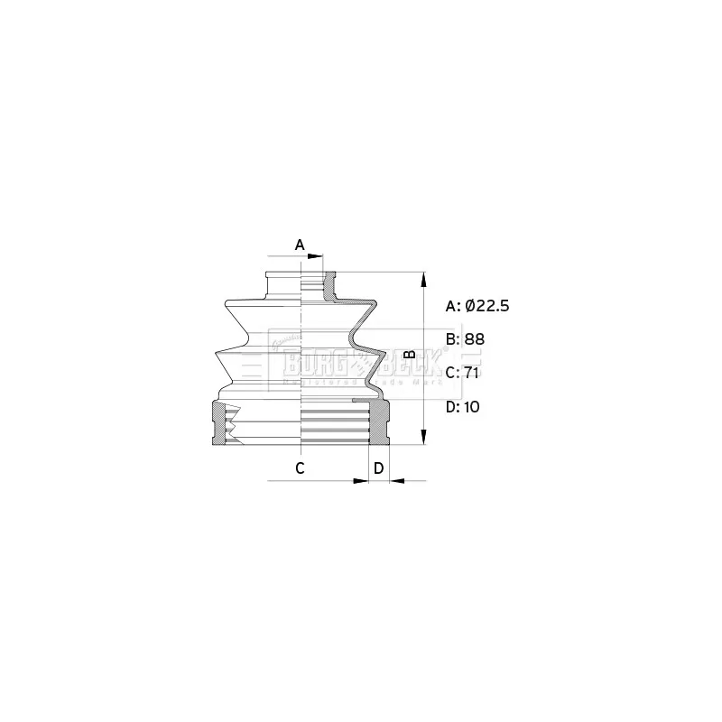 Joint-soufflet, arbre de commande BORG & BECK BCB6414
