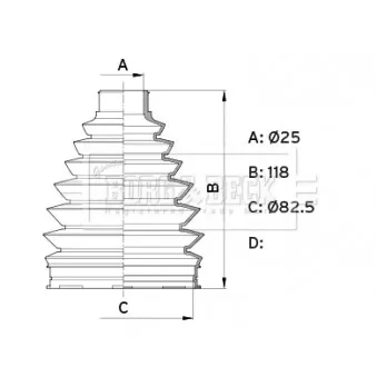 Joint-soufflet, arbre de commande BORG & BECK BCB6417