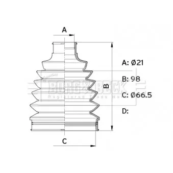 Joint-soufflet, arbre de commande BORG & BECK BCB6421