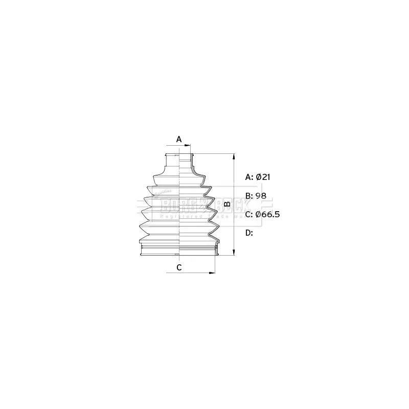 Joint-soufflet, arbre de commande BORG & BECK BCB6421