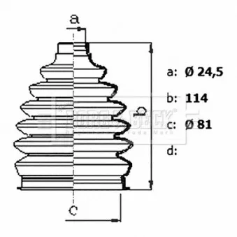 Joint-soufflet, arbre de commande BORG & BECK BCB6422