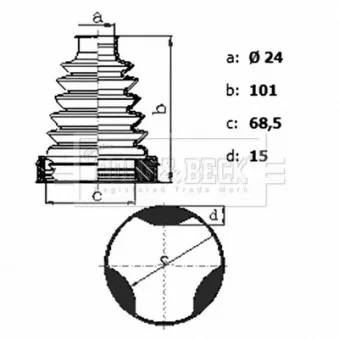 Joint-soufflet, arbre de commande BORG & BECK BCB6423