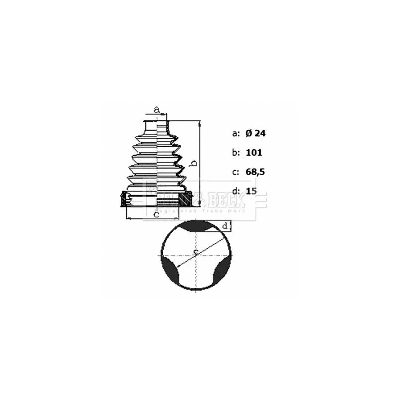 Joint-soufflet, arbre de commande BORG & BECK BCB6423